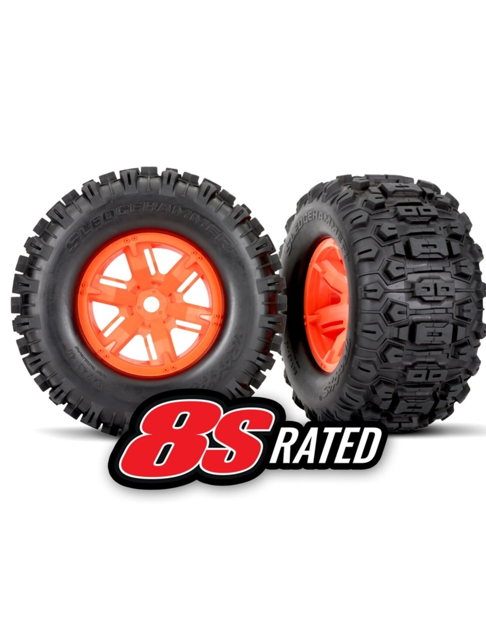 Traxxas TRA7774T  T&W X-MAXX WHL ORNG SLDGHMR L/R