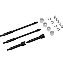 Hot Racing HRASXTF39W04 SCX24 +4mm Wide Track Steel Drive Stub Axle Set