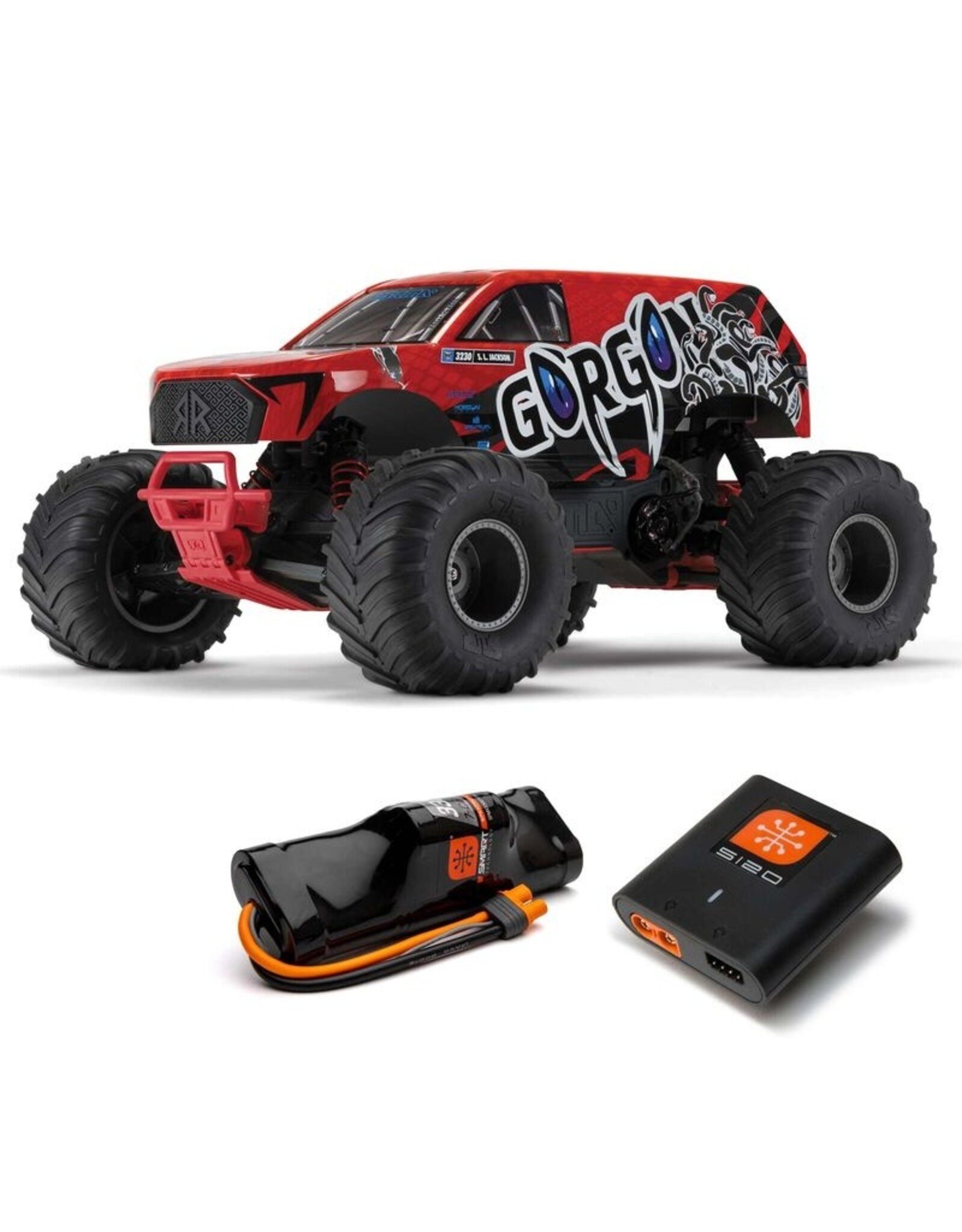 Arrma ARA3230ST2 GORGON 2wd MT 1/10 RTR Smart 3300 7C S120 USB Red