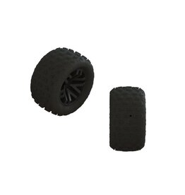 Arrma ARA550112 dBoots 'FORTRESS' Tire Set Glued (Black) (2 Pairs) - GROM