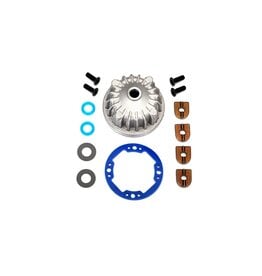 Traxxas TRA6781 - Housing, center differential (aluminum)/ x-ring gaskets (2)/ ring gear gasket/ bushings (2)/ 5x10x0.5mm PTFE-coated washers (2)/ 2.5x8 CCS (4)