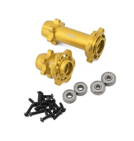 treal TLHTPROMOTOMX-178 CNC Aluminum Front & Rear Hub Set (Gold)