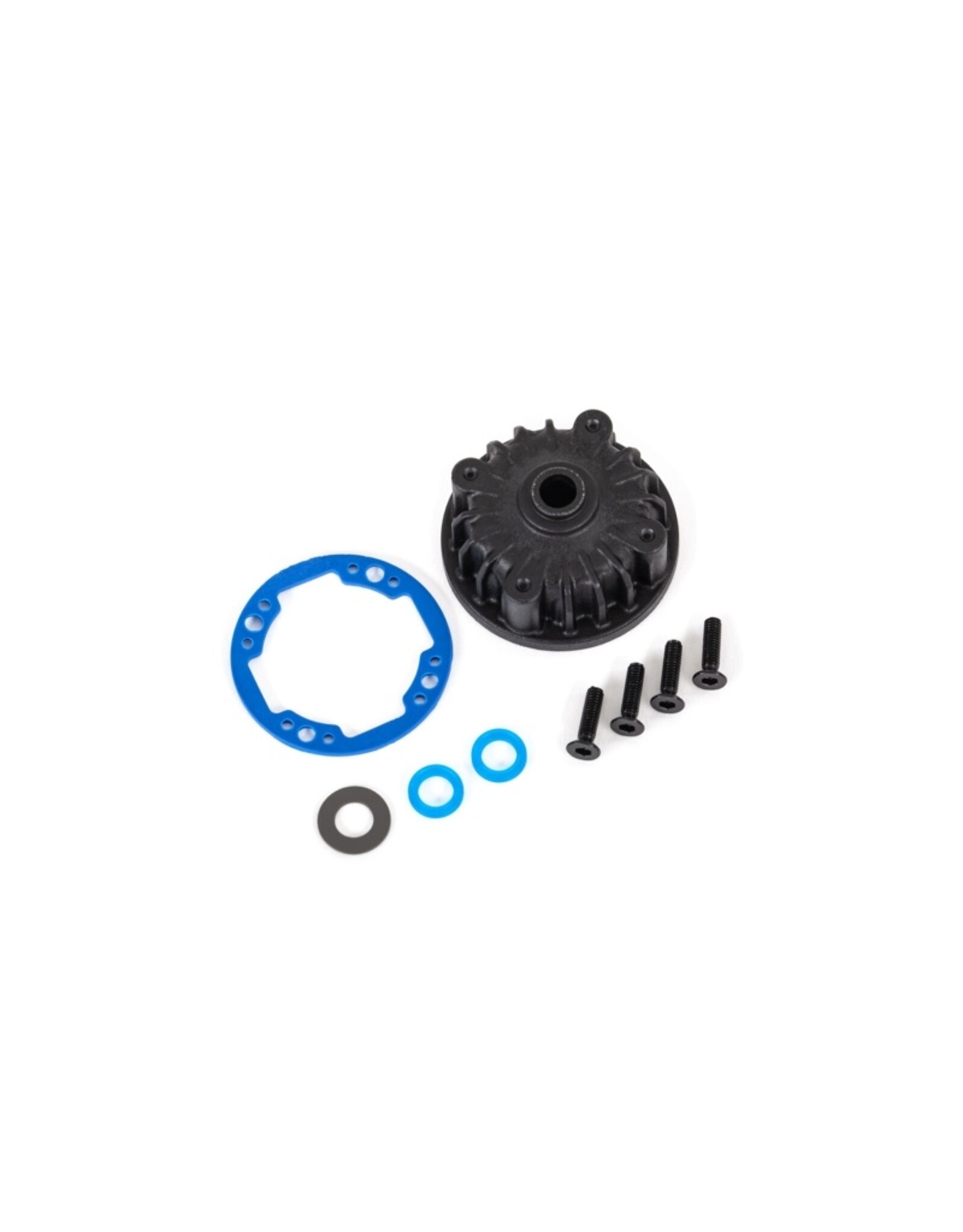 Traxxas TRA9081 - Housing, center differential/ x-ring gaskets (2)/ 5x10x0.5 PTFE-coated washer/ 2.5x8 CCS (4)