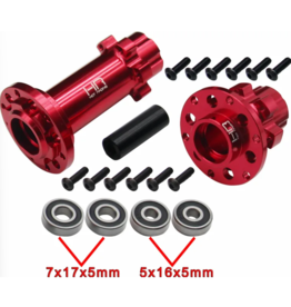 Hot Racing HRALPC10H02 CNC Aluminum Hub Set Red: PM-MX