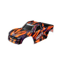 Traxxas TRA9011A - Body, Hoss™ 4X4 VXL, orange/ window, grille, lights decal sheet (assembled with front & rear body mounts and rear body support for clipless mounting)