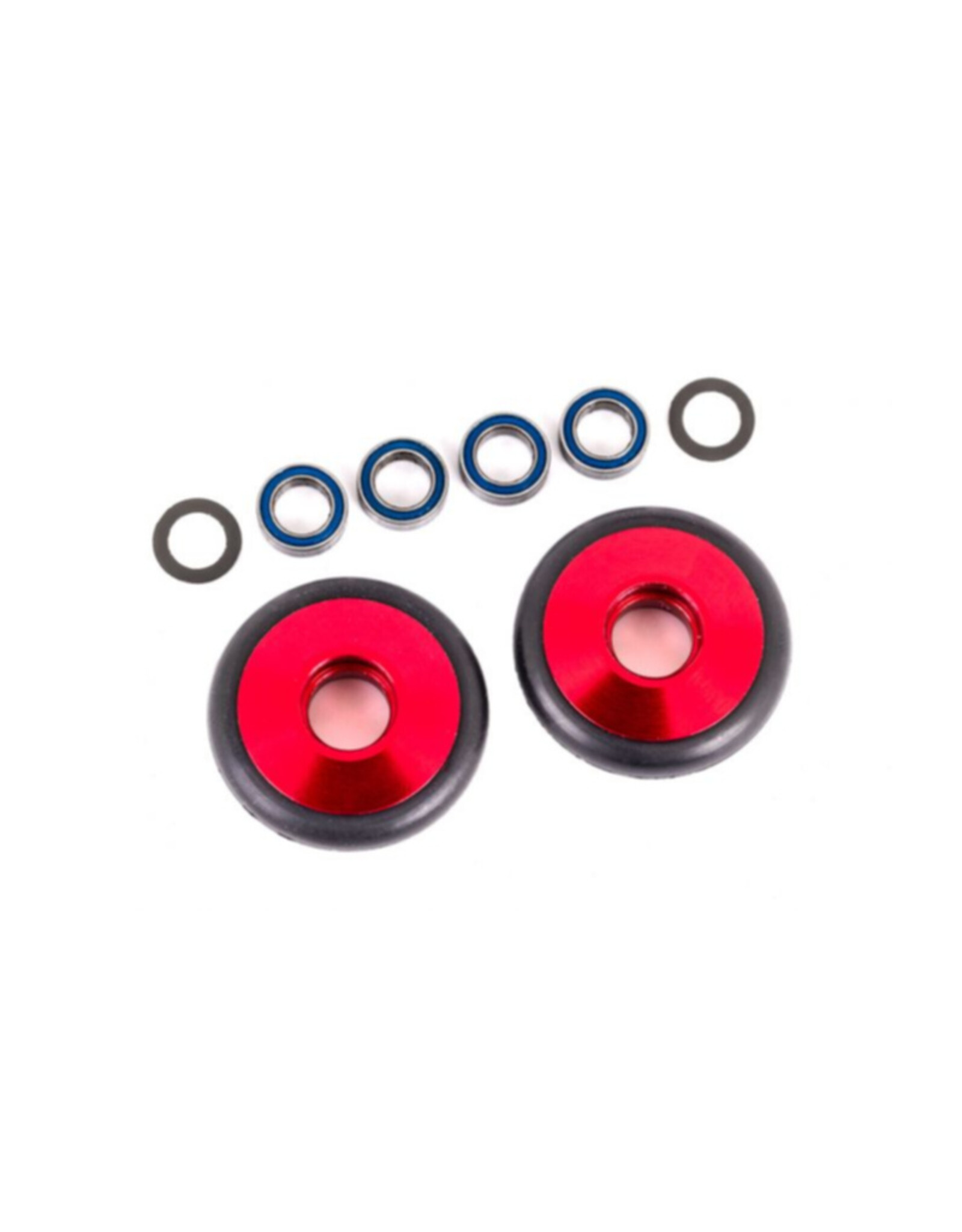 Traxxas TRA9461R  WHEELIE BAR WHEELS ALUM RED