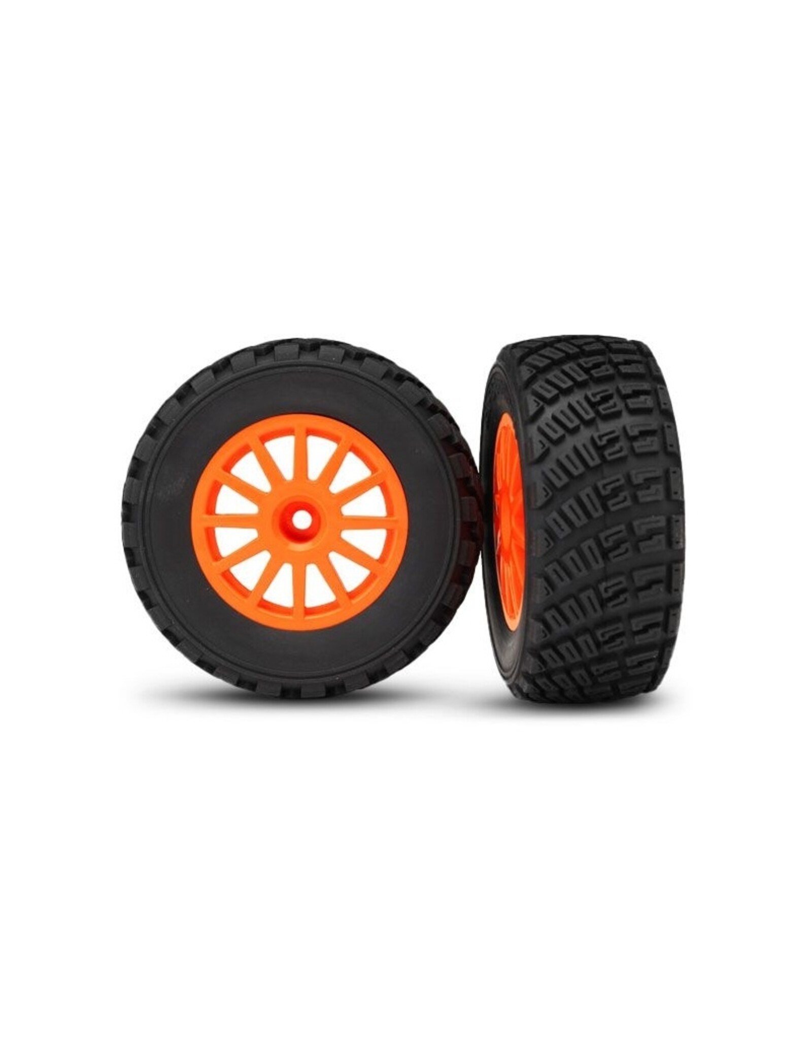 Traxxas TRA7473A TIRES & WHEELS, ASSEMBLED, GLUED (ORANGE WHEELS,