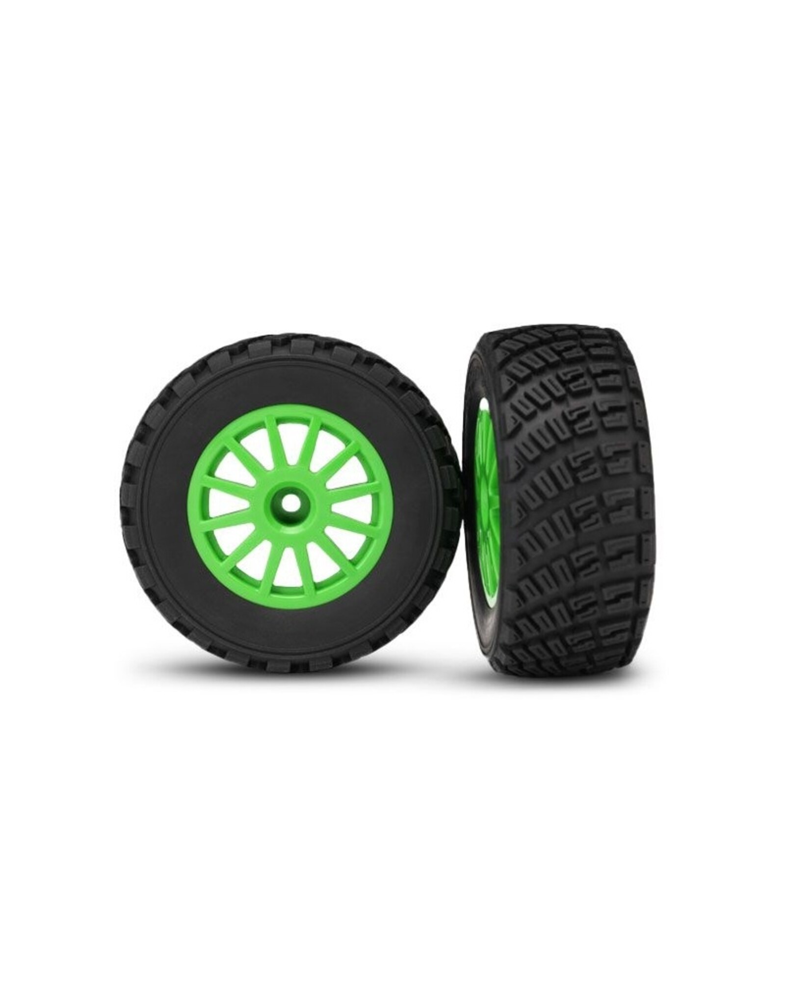 Traxxas TRA7473X Wheel,Grn&Gravel Pattern Tires (2),Assm:1/10 Rally