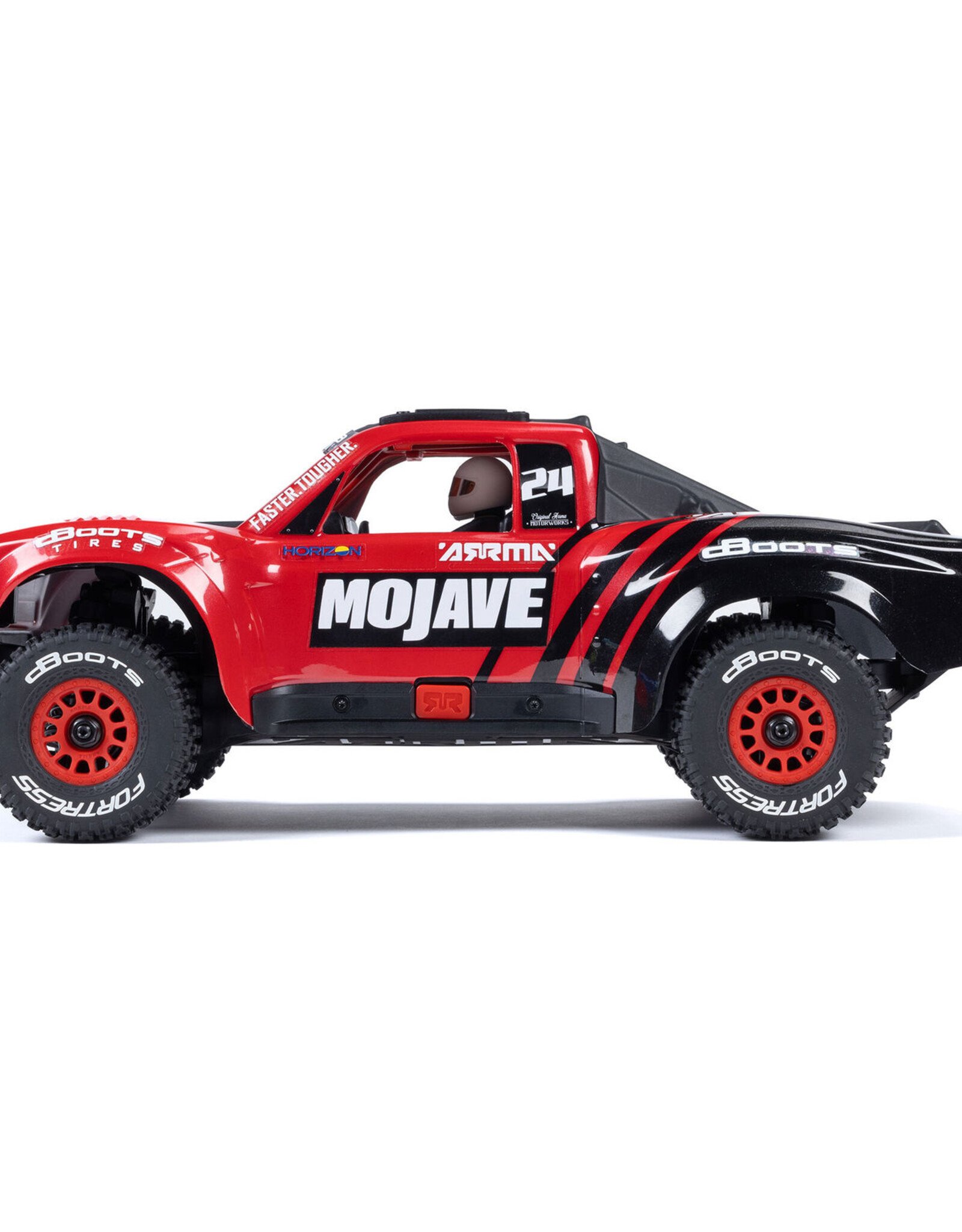 Arrma ARA2104T1 MOJAVE GROM MEGA 380 Brushed 4X4 Small Scale Desert Truck RTR with Battery & Charger, Red/Black