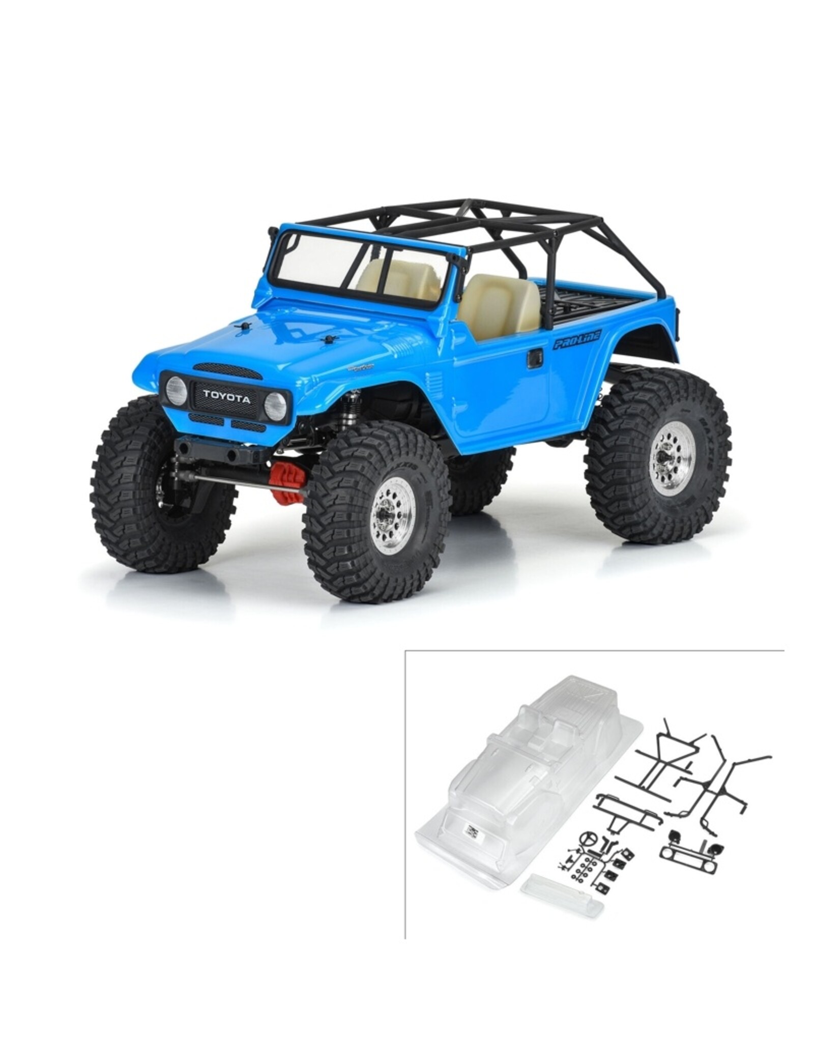 Proline PRO362300 1/10 1979 Toyota Land Cruiser FJ40 Clear Body/Cage 12.3" WB Crawlers