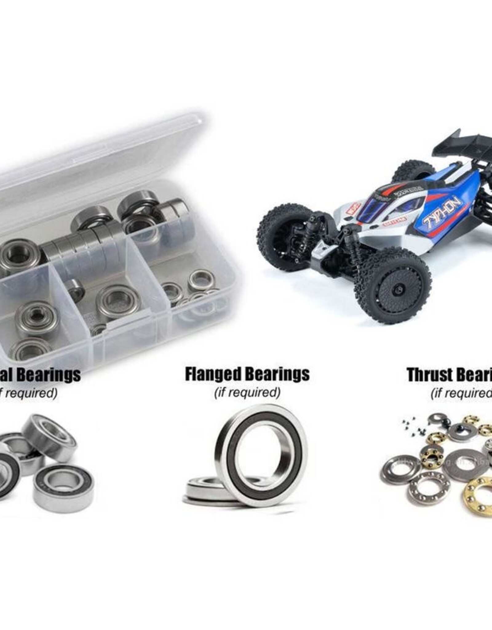 RCZARA056R Arrma Typhoon Grom Mega 4x4(#ARA2106) Rubber Shielded Bearing Kit