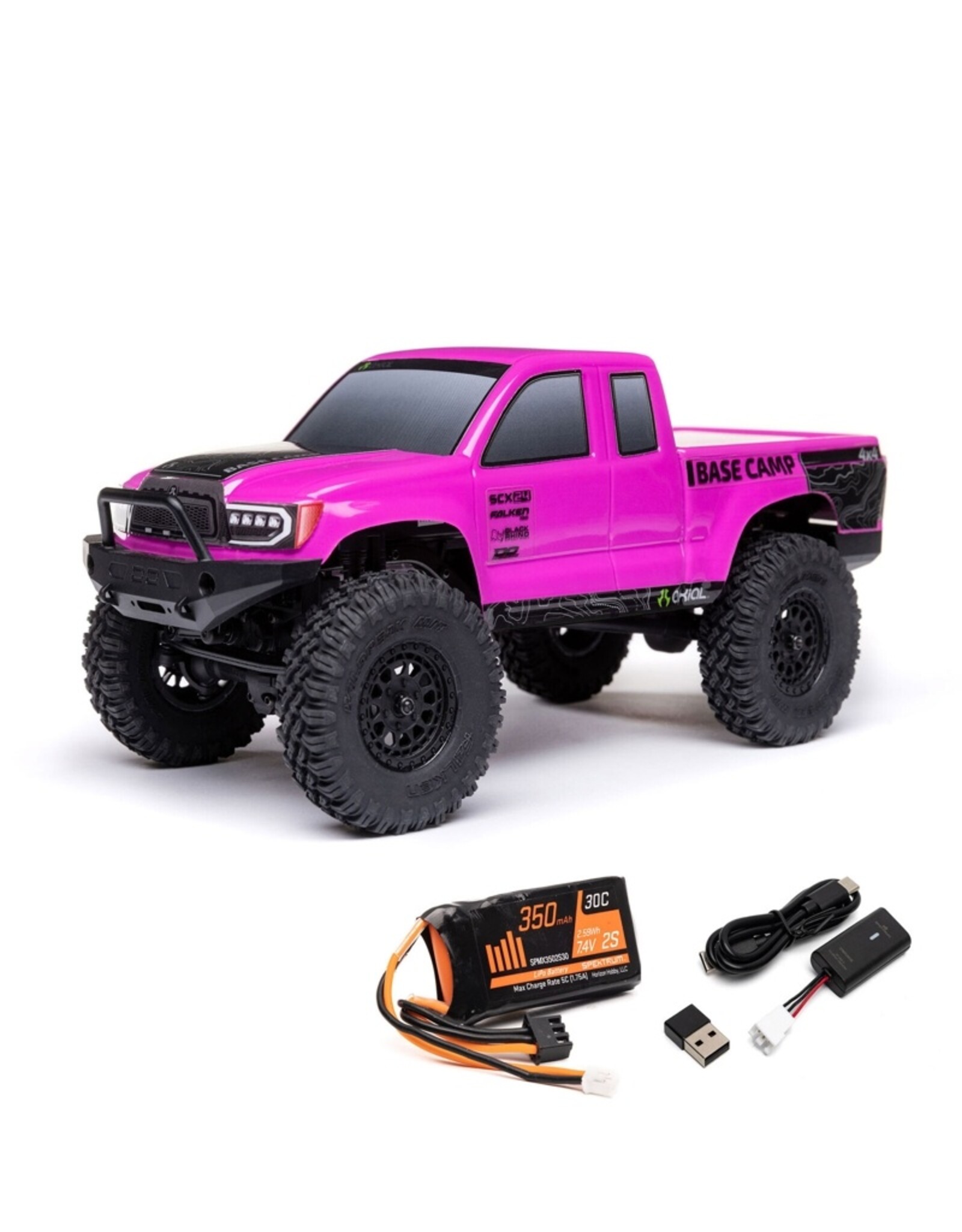 Axial AXI-1219T3 SCX24 Base Camp 4WD  Crawler RTR w/Battery & Charger, pink