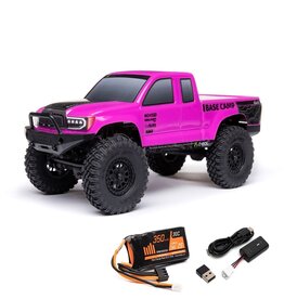 Axial AXI-1219T3 1/24 SCX24 Base Camp 4WD Rock Crawler Brushed RTR with Battery & Charger, pink
