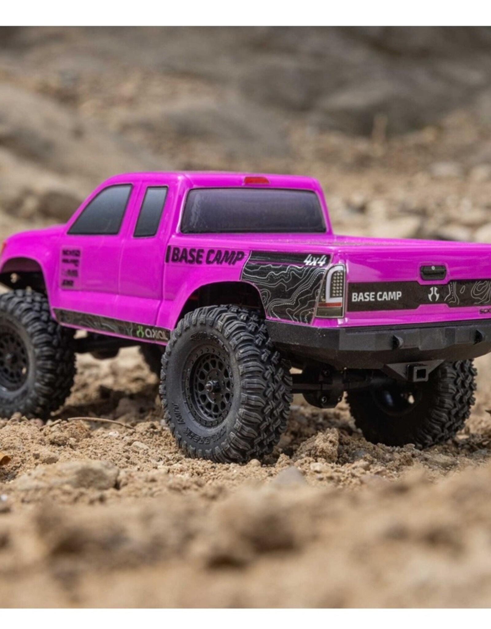 Axial AXI-1219T3 1/24 SCX24 Base Camp 4WD Rock Crawler Brushed RTR with Battery & Charger, pink