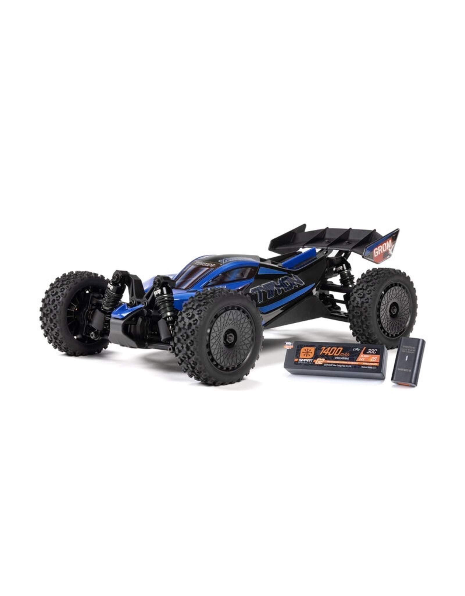 Arrma ARA2306ST2 TYPHON GROM 223S BLX Brushless 4X4 Small Scale Buggy RTR with Battery & Charger, Blue