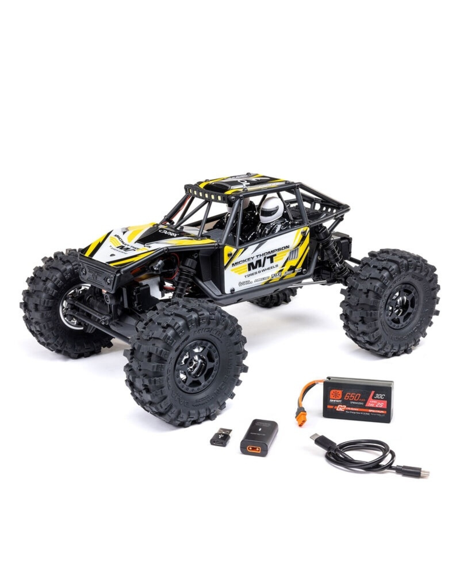 Axial AXI-1750T2 1/18 UTB18 Capra 4WS 4WD Trail Buggy RTR with Battery & Charger, Yellow