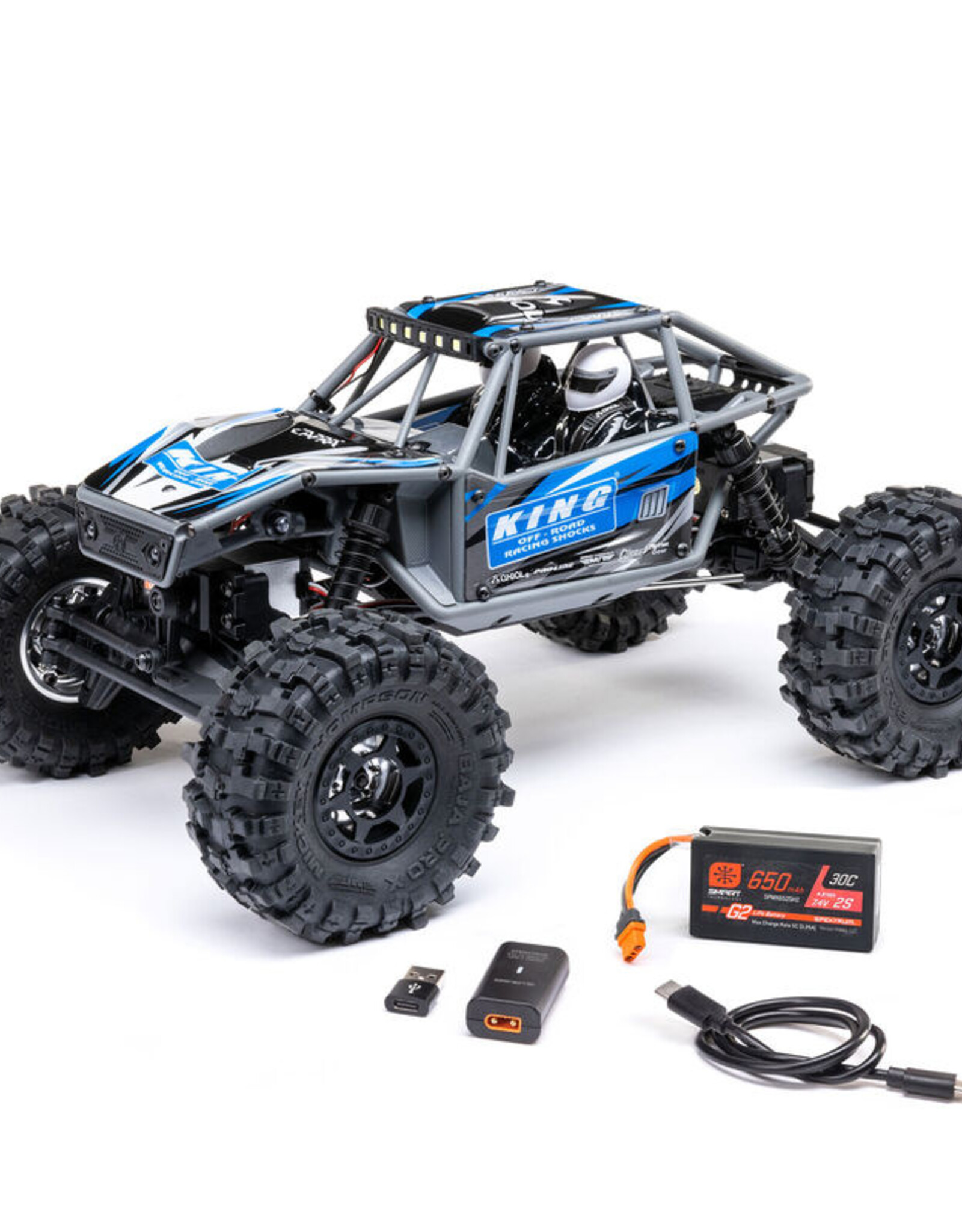Axial AXI-1750T1 1/18 UTB18 Capra 4WS 4WD Trail Buggy RTR with Battery & Charger, Blue