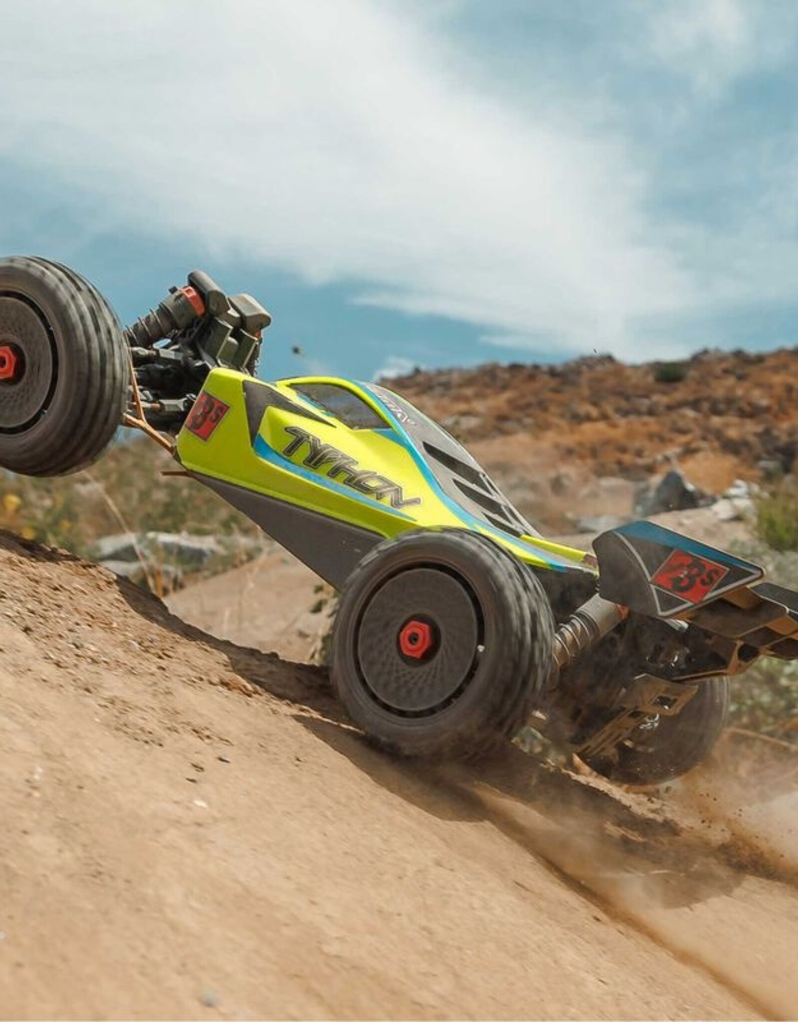 Arrma ARA4306V4T2 1/8 TYPHON 223S BLX Brushless 4X4 Buggy RTR with DSC, Yellow