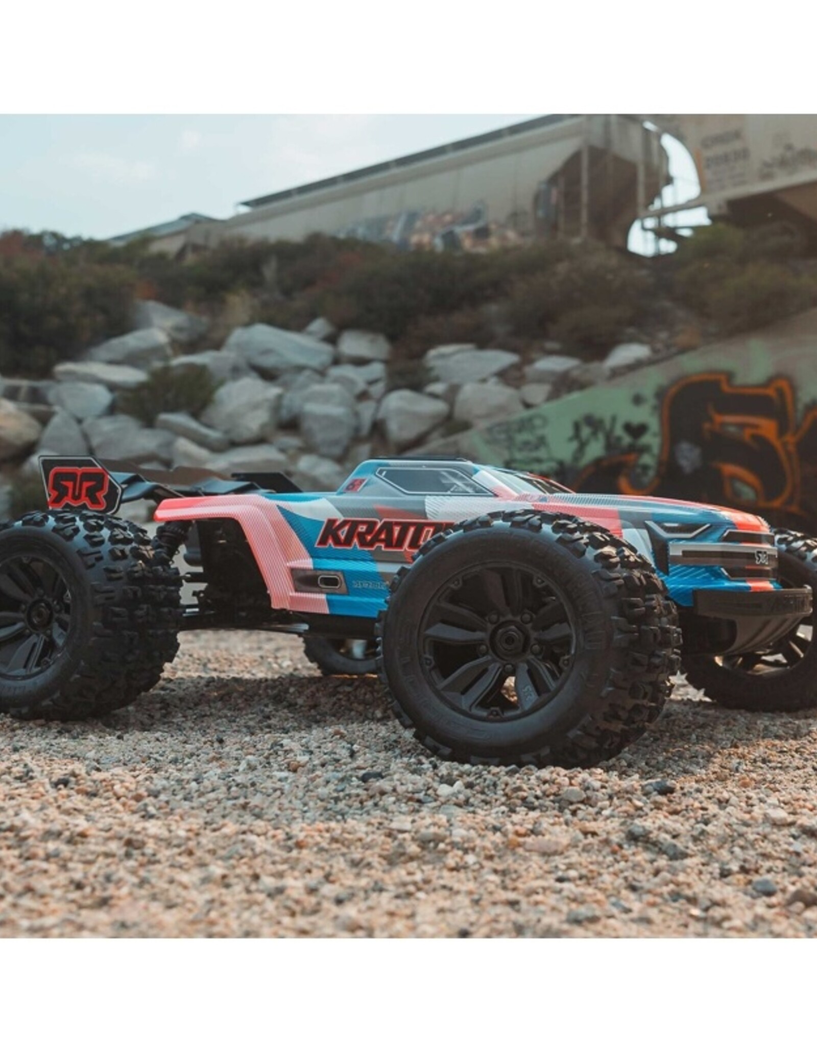 Arrma ARA8608V6T1 1/8 KRATON 6S V6 4X4 BLX Brushless Speed Monster Truck RTR, Blue/Orange