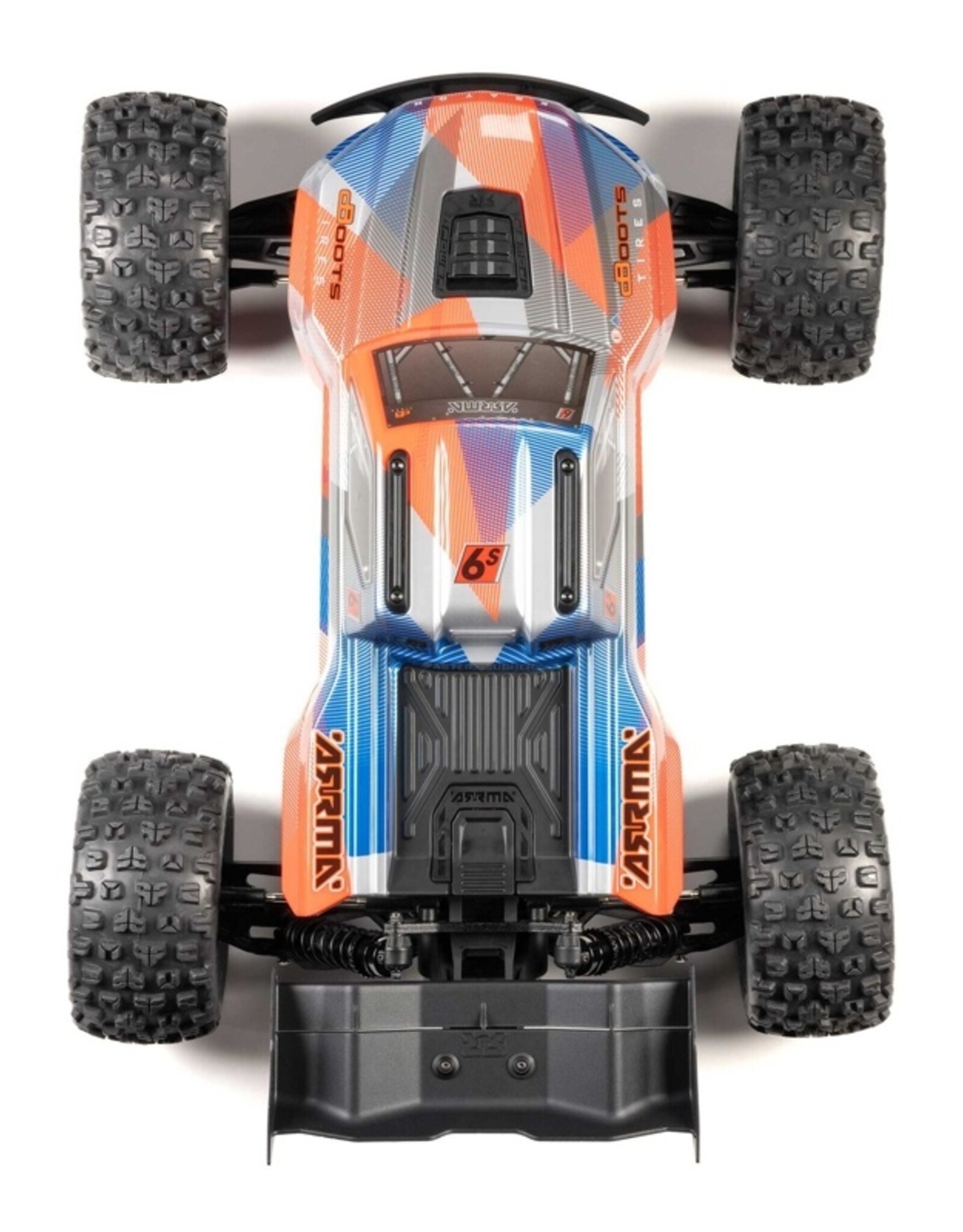 Arrma ARA8608V6T1 1/8 KRATON 6S V6 4X4 BLX Brushless Speed Monster Truck RTR, Blue/Orange