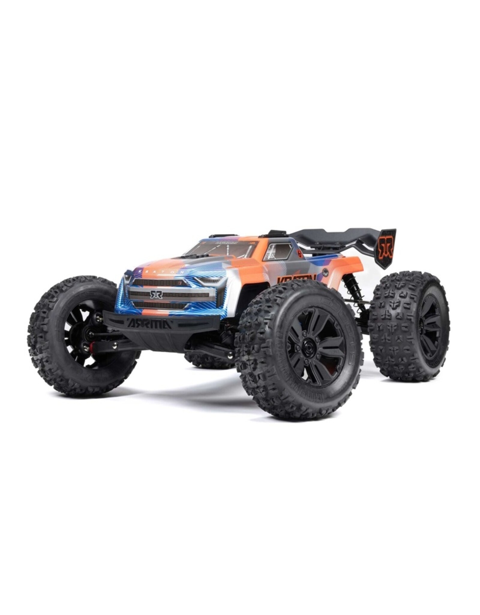 Arrma ARA8608V6T1 1/8 KRATON 6S V6 4X4 BLX Brushless Speed Monster Truck RTR, Blue/Orange