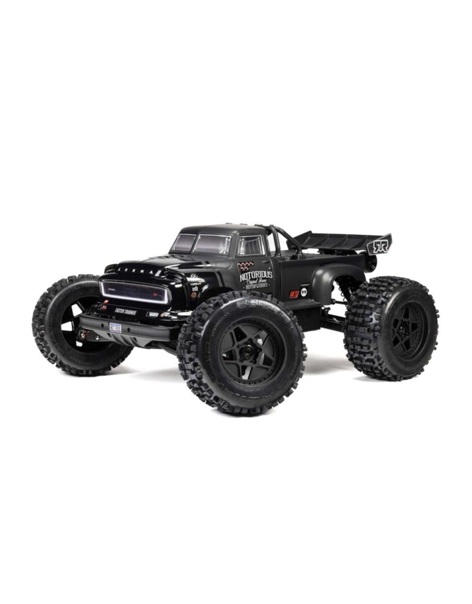 Arrma ARA8611V6T1 1/8 NOTORIOUS 6S V6 4X4 BLX Brushless Stunt Truck RTR, Black