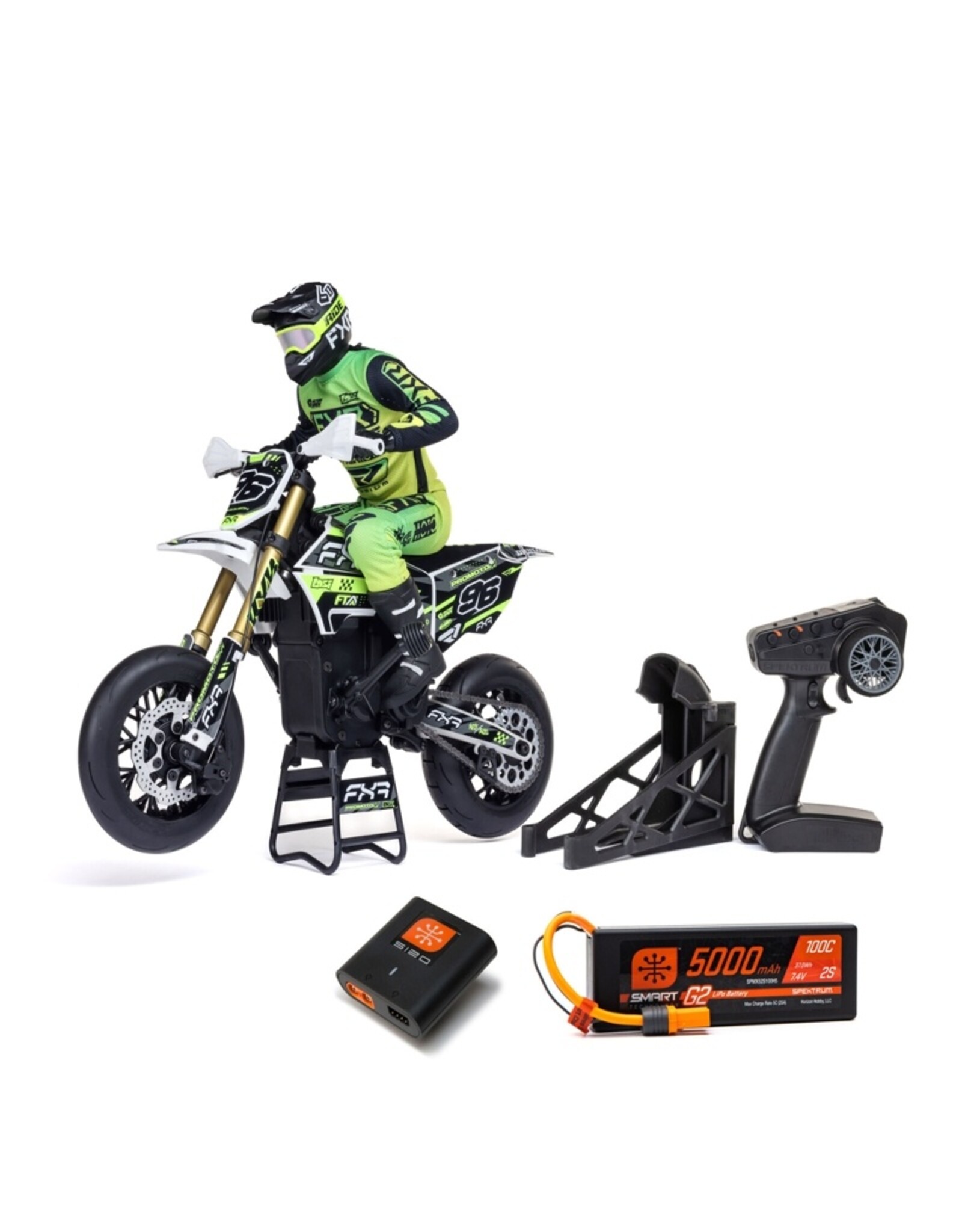 Losi LOS-2310 1/4 Promoto-SM FXR Supermoto Motorcycle RTR (Battery and Charger Included), White