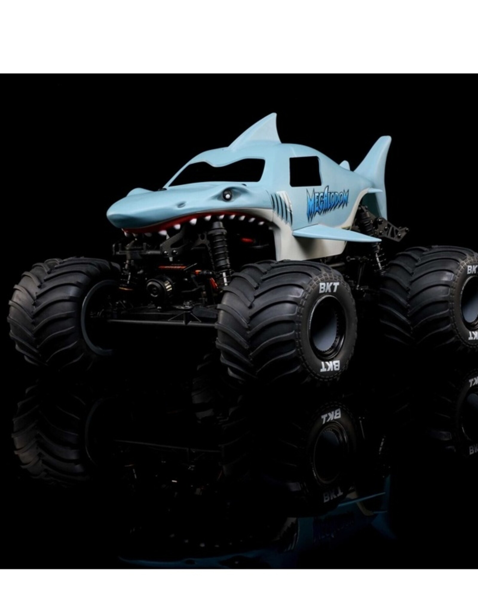 Losi LOS01026T3 1/18 Mini LMT Megalodon 2S 4X4 RTR Brushed Monster Truck, Blue