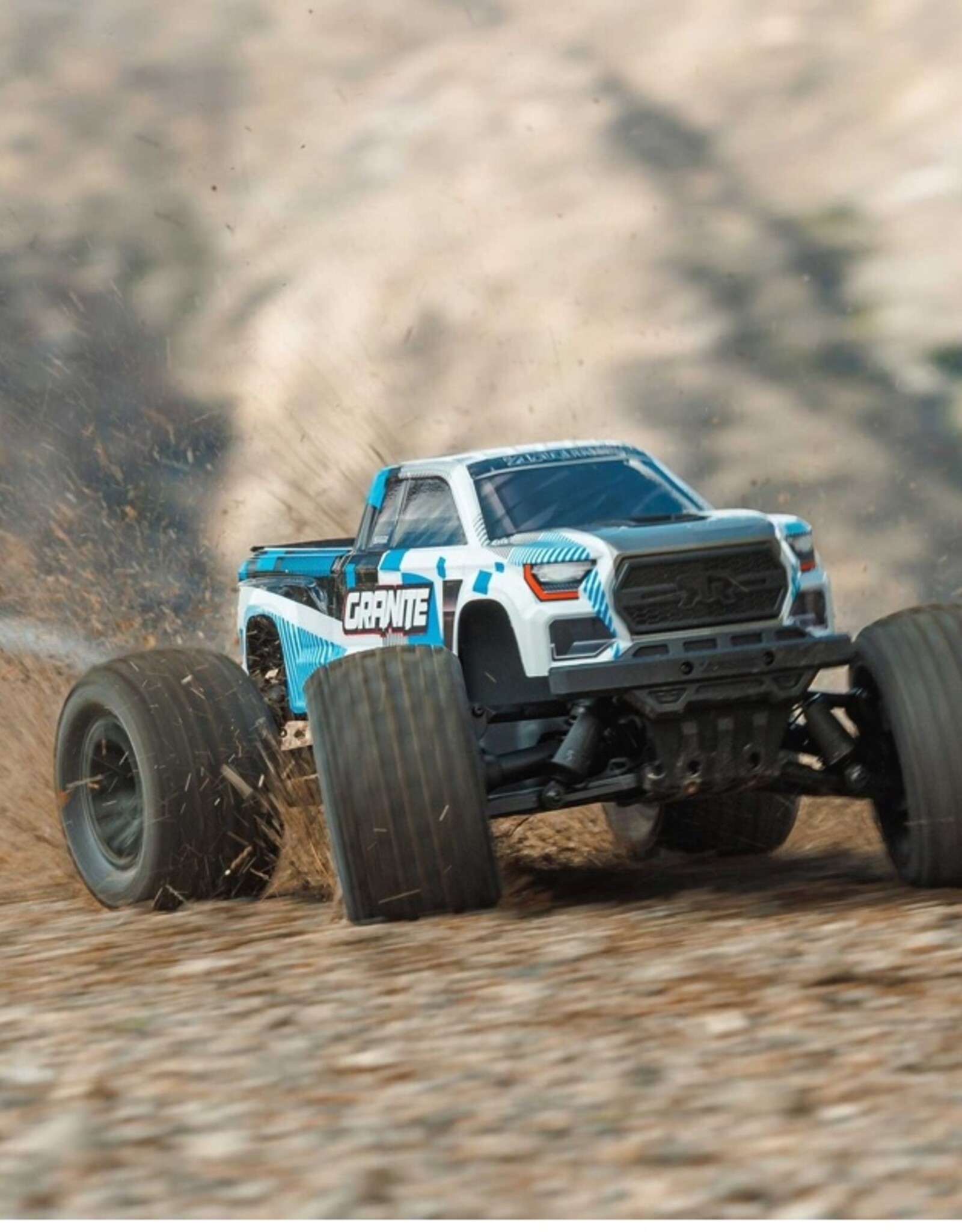 Arrma ARA4202V4T2 1/10 GRANITE MEGA 665 4X4 RTR Brushed Monster Truck, Blue