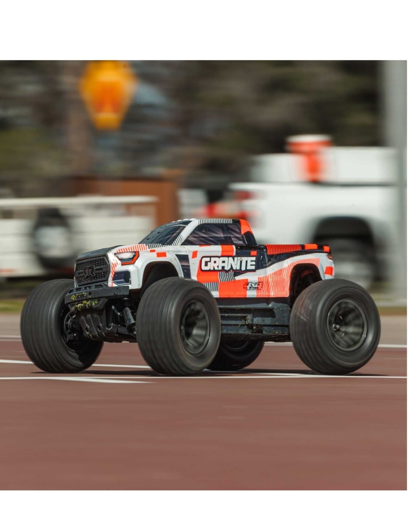 Arrma ARA4202V4T3 1/10 GRANITE MEGA 665 4X4 RTR Brushed Monster Truck, Orange