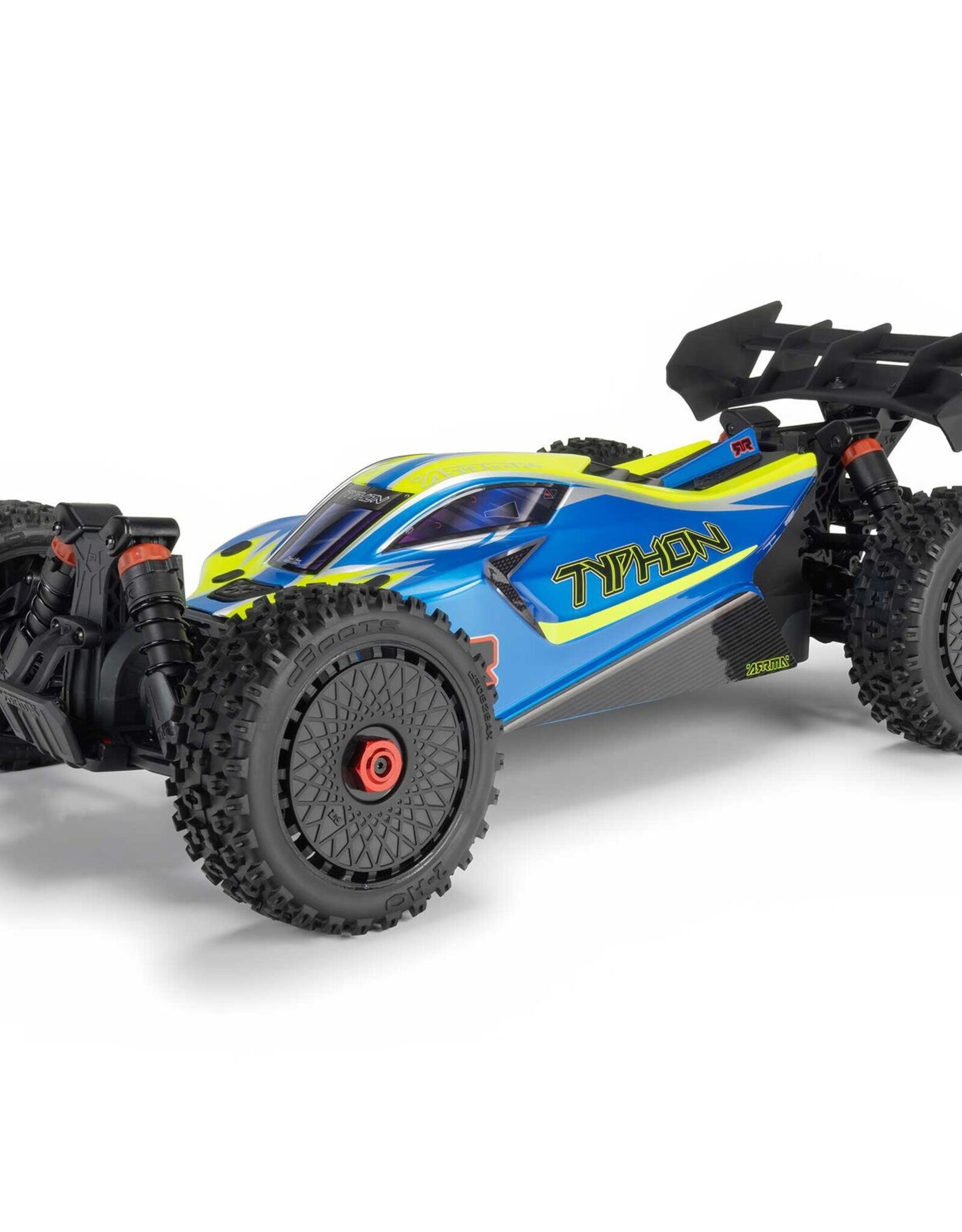 Arrma ARA4206V4T1 1/8 TYPHON MEGA 665 4X4 RTR Brushed Buggy, Blue