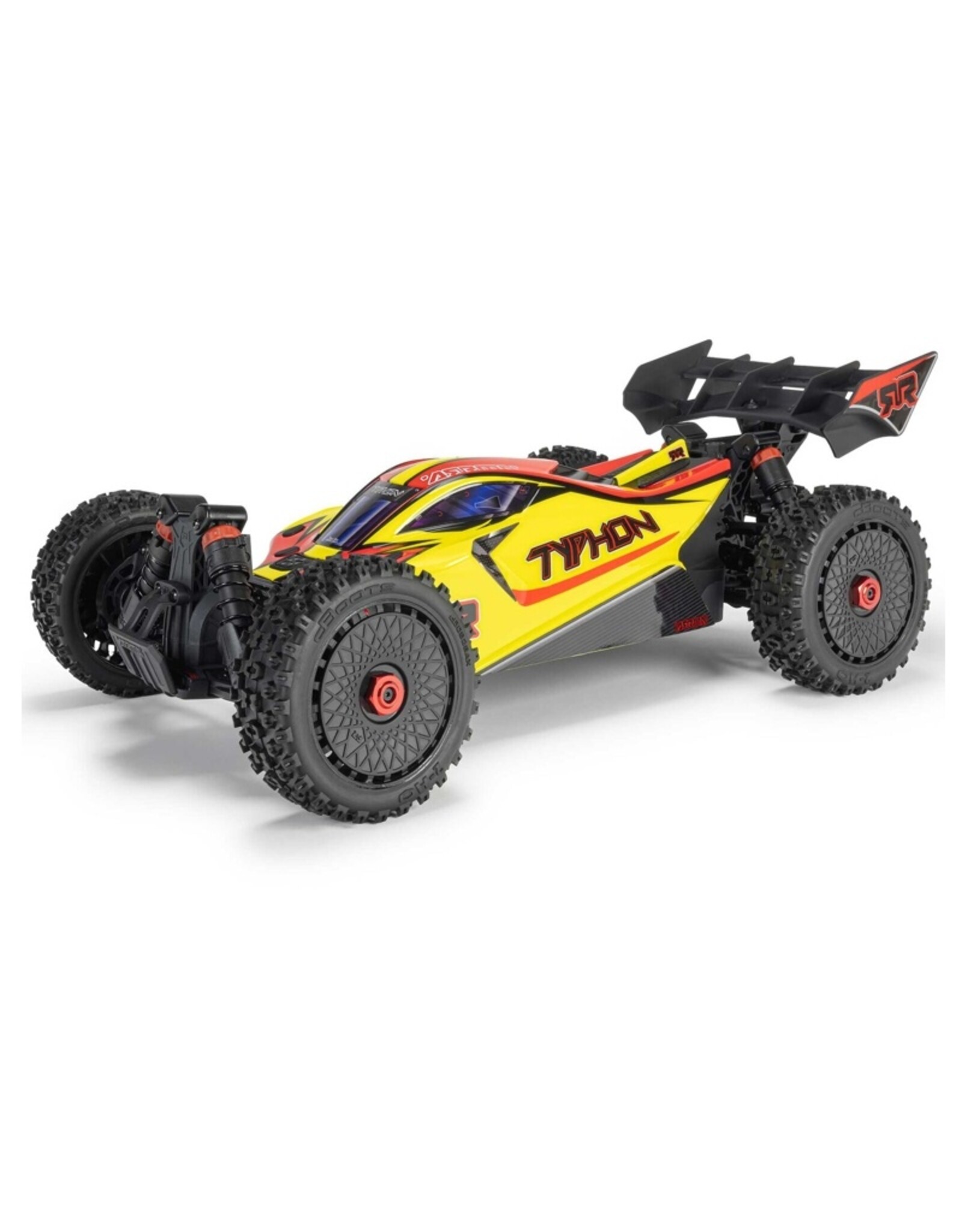 Arrma ARA4206V4T2 1/8 TYPHON MEGA 665 4X4 RTR Brushed Buggy, Yellow