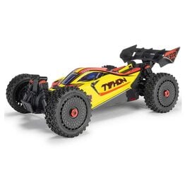 Arrma ARA4206V4T2 1/8 TYPHON MEGA 665 4X4 RTR Brushed Buggy, Yellow