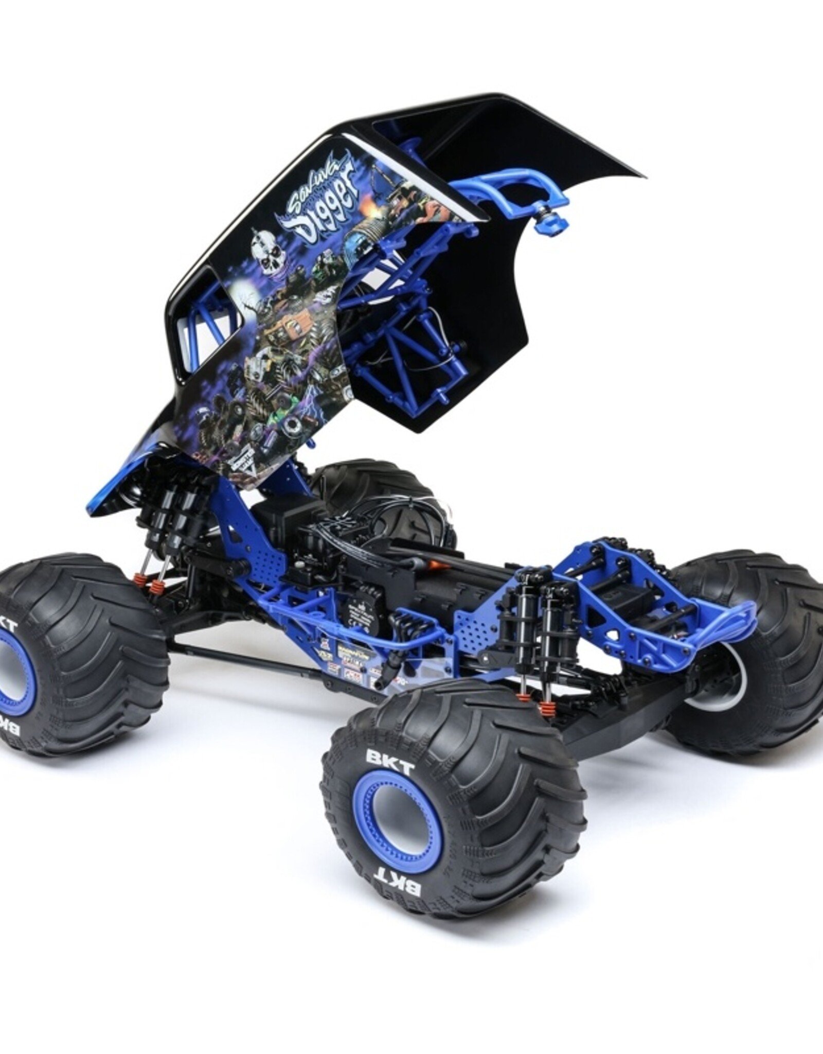 Losi LOS04028T2 1/8 LMT 2.0 Grave Digger 4X4 Solid Axle Brushless Monster Truck RTR,Blue