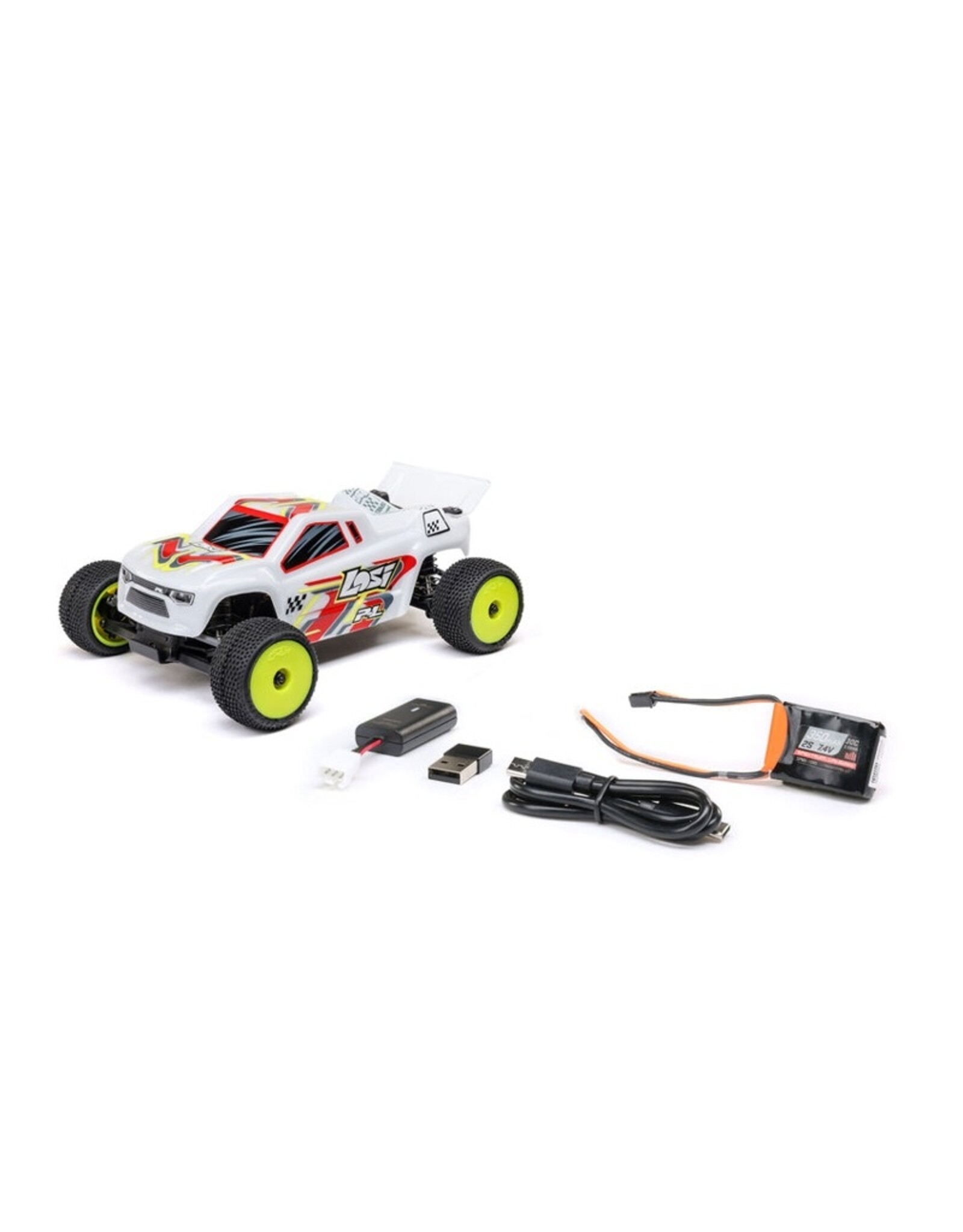 Losi LOS-1392T1 1/28 Micro-T 2S 2WD RTR Stadium Truck (Battery & Charger Included), White