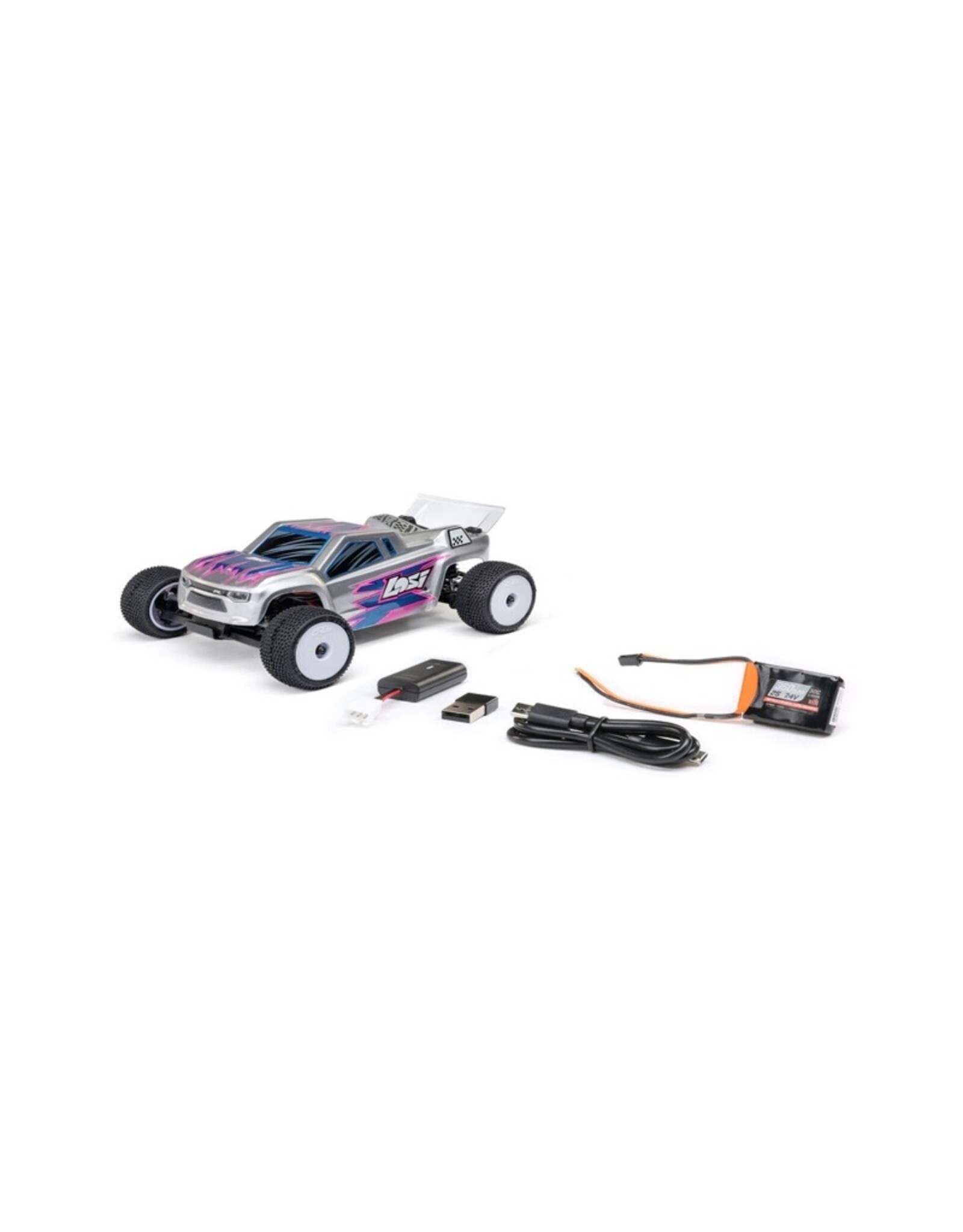 Losi LOS-1392T2 1/28 Micro-T 2S 2WD RTR Stadium Truck (Battery & Charger Included), Silver