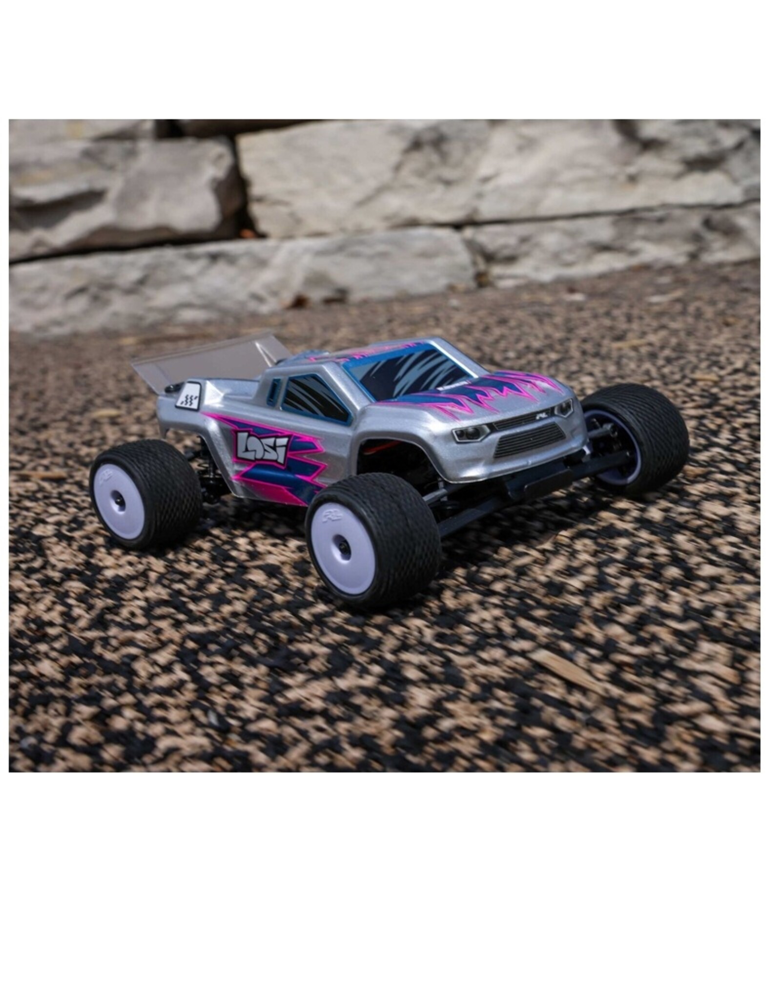 Losi LOS-1392T2 1/28 Micro-T 2S 2WD RTR Stadium Truck (Battery & Charger Included), Silver
