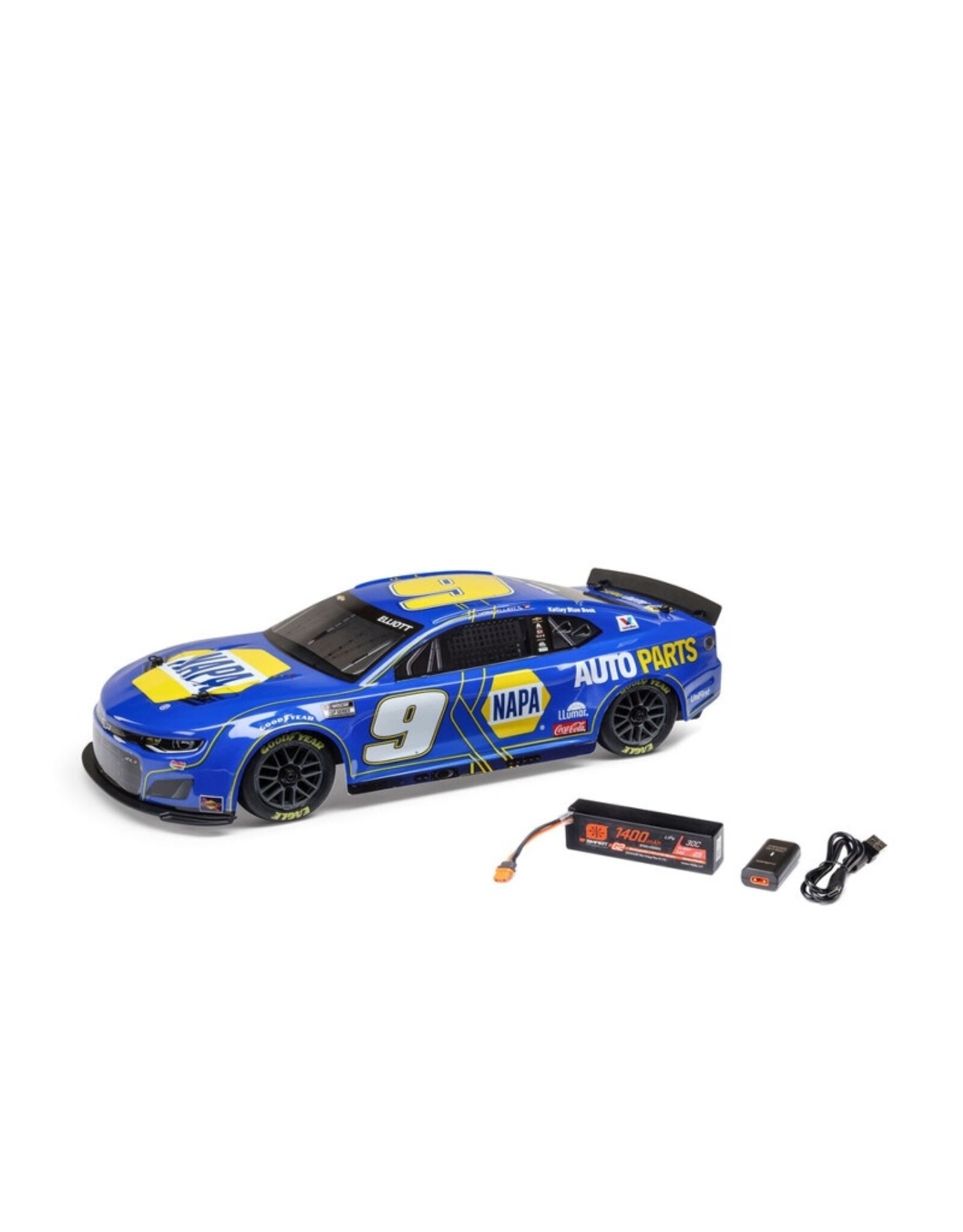 Losi LOS1122509 1/12 NASCAR RC Racecar Chase Elliot No. 9 NAPA 2025 Chevrolet Camaro ZL1 2S AWD RTR Brushed On-Road (Battery & Charger Included)