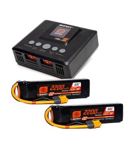spektrum SPMXPSA500 Smart Powerstage Air Bundle: G2 2200mAh 4S 50C LiPo IC3 & S250 Charger (2)