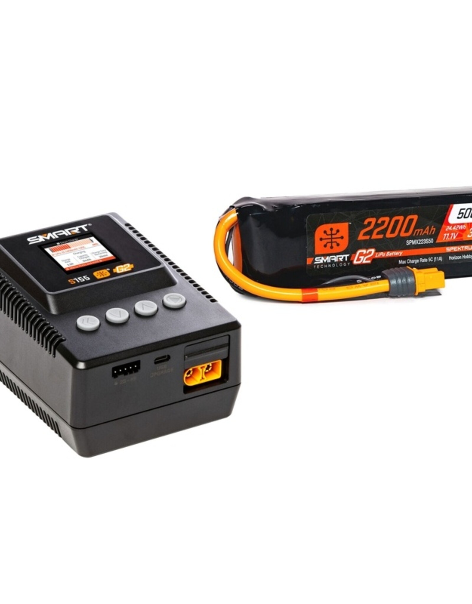 spektrum SPMXPSA400 Smart Powerstage Air Bundle: G2 2200mAh 3S LiPo IC3 & S155 Charger