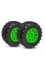 Traxxas TRA10770-GRN Green Rear Wheels w/ Sledgehammer Tires (2)