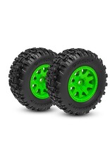 Traxxas TRA10771-GRN T&W GRN WHL SLEDGEHMMR TIRES