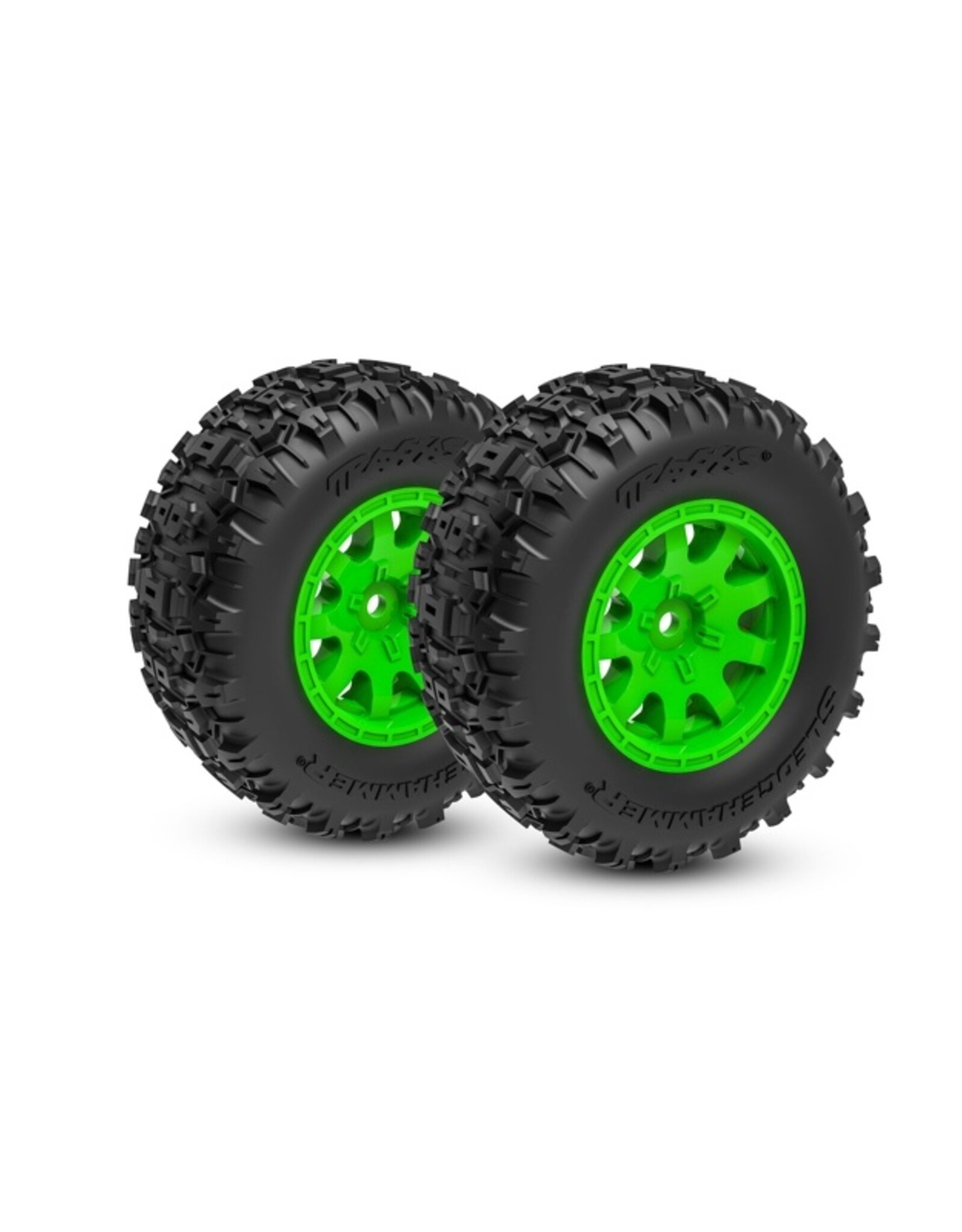Traxxas TRA10771-GRN T&W GRN WHL SLEDGEHMMR TIRES