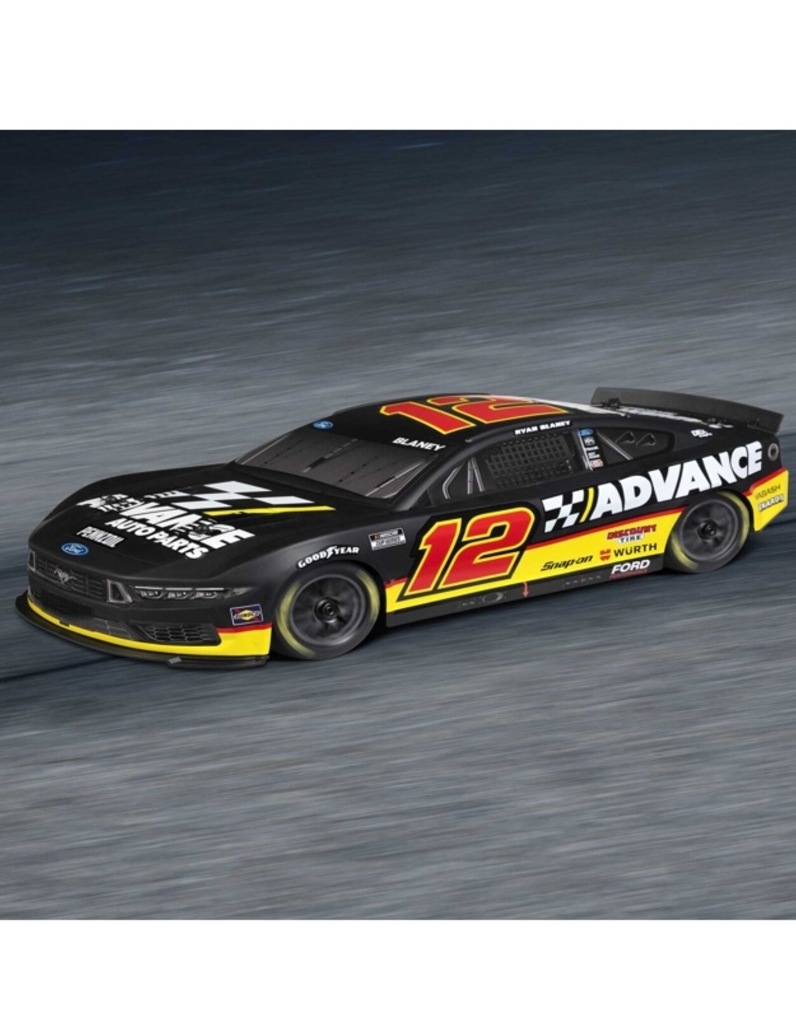 Losi LOS1122512 1/12 NASCAR RC Racecar Ryan Blaney No. 12 Advance Auto 2025 Ford Mustang 2S AWD RTR Brushed On-Road (Battery & Charger Included)