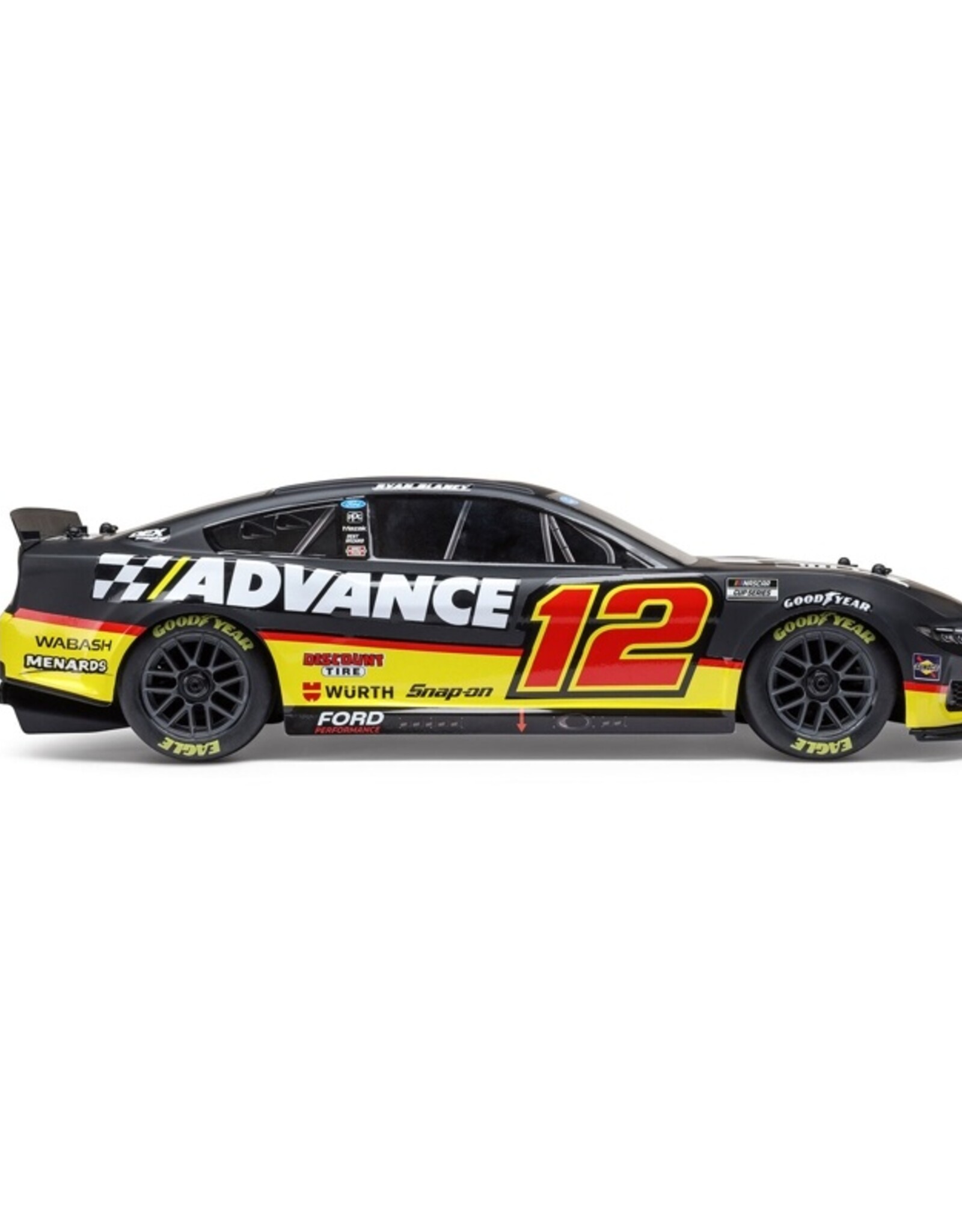 Losi LOS1122512 1/12 NASCAR RC Racecar Ryan Blaney No. 12 Advance Auto 2025 Ford Mustang 2S AWD RTR Brushed On-Road (Battery & Charger Included)
