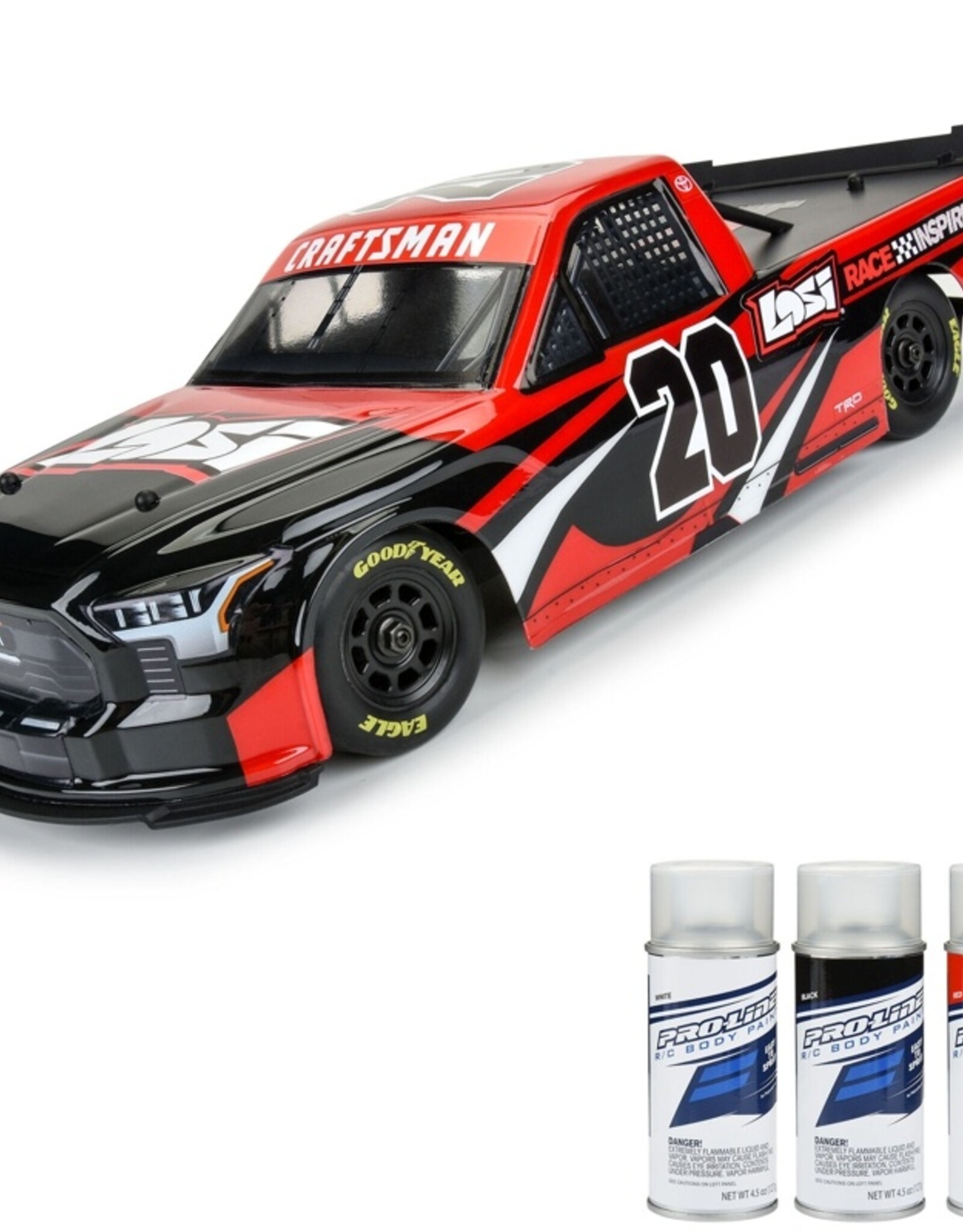 Proline PRO365500 Pre-Cut 2024 Toyota Tundra NASCAR Truck Series Clear Body for Losi NASCAR Racecar