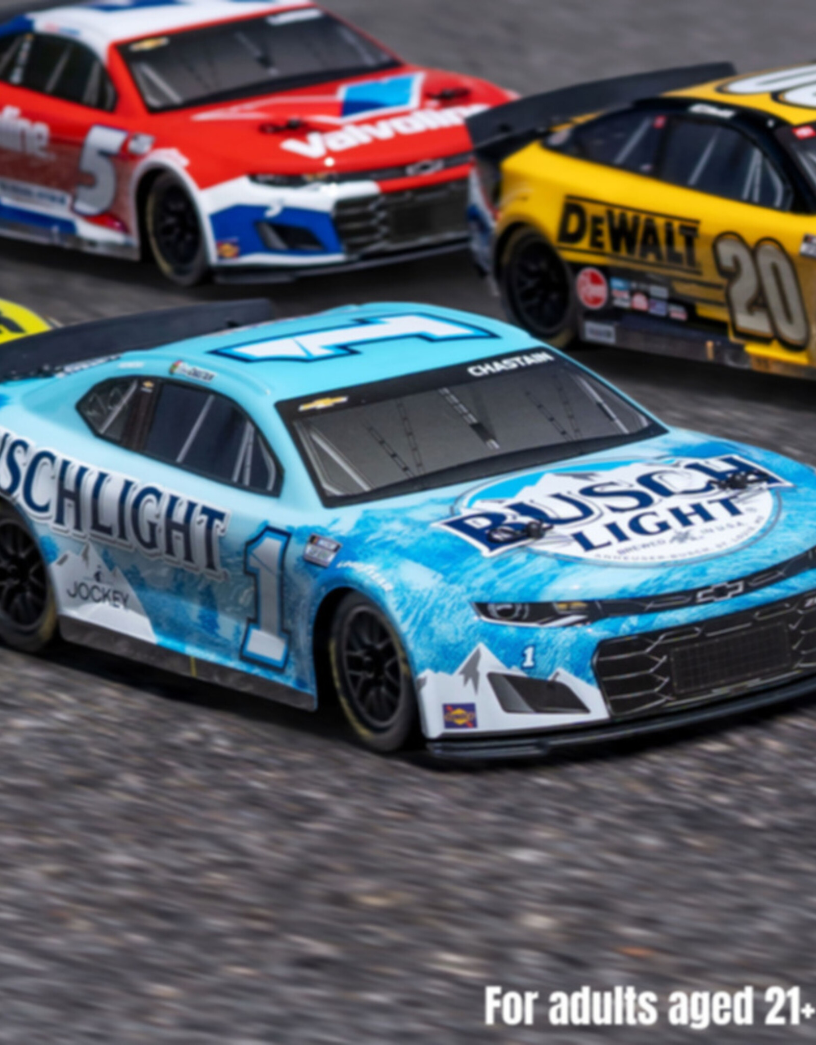 Losi LOS1122501 1/12 NASCAR RC Racecar Ross Chastain No. 1 Busch Light 2025 Chevrolet Camaro ZL1 2S AWD RTR Brushed On-Road (Battery & Charger Included)