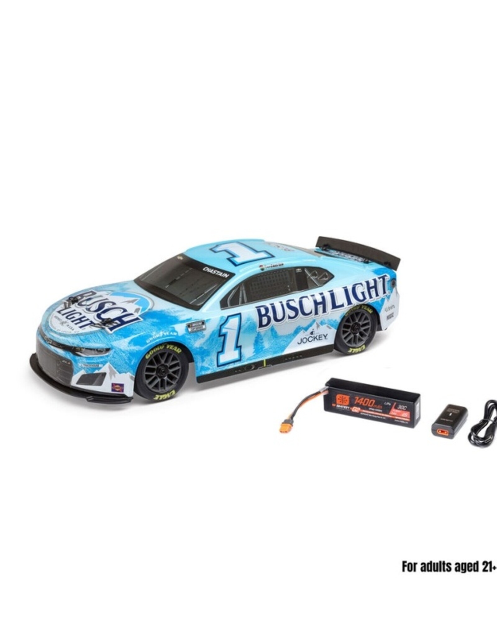 Losi LOS1122501 1/12 NASCAR RC Racecar Ross Chastain No. 1 Busch Light 2025 Chevrolet Camaro ZL1 2S AWD RTR Brushed On-Road (Battery & Charger Included)