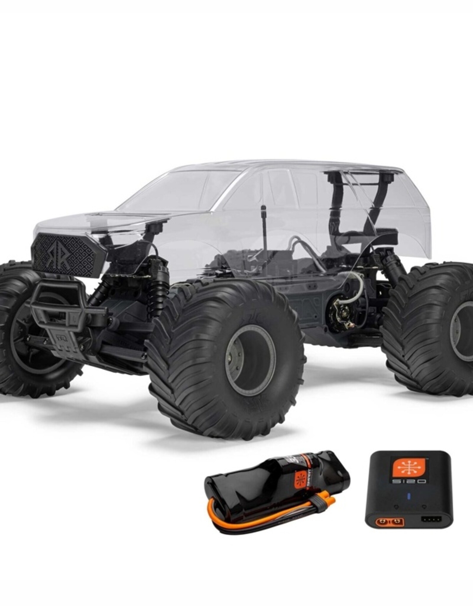 Arrma ARA3230SKT2 1/10 GORGON 2WD RTA Kit Brushed Monster Truck Clear