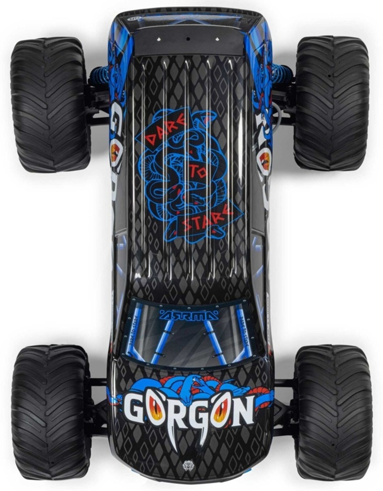 Arrma ARA3230ST5 1/10 GORGON 2WD RTR Brushed Monster Truck (Battery & Charger Included), Blue